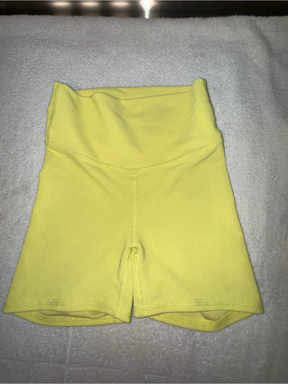 Five Brand Dance wear High-Rise Ribbed Bike Shorts in Yellow Size YXL